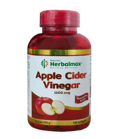 APPLE CIDER VINEGAR 1100MG SOFTHGELS X120 NATURES HERBALMAX
