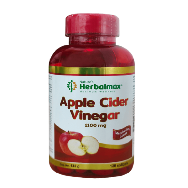 APPLE CIDER VINEGAR 1100MG SOFTHGELS X120 NATURES HERBALMAX