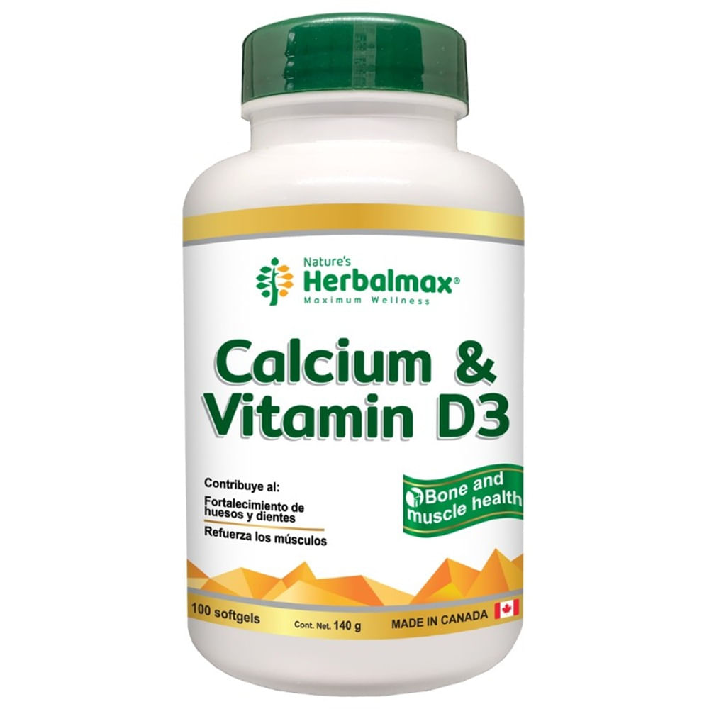 Calcio + Vit. D3 100 Soft Herbalmax | 1400mg Calcio + Vit. D3 100 Soft Herbalmax | 1400mg