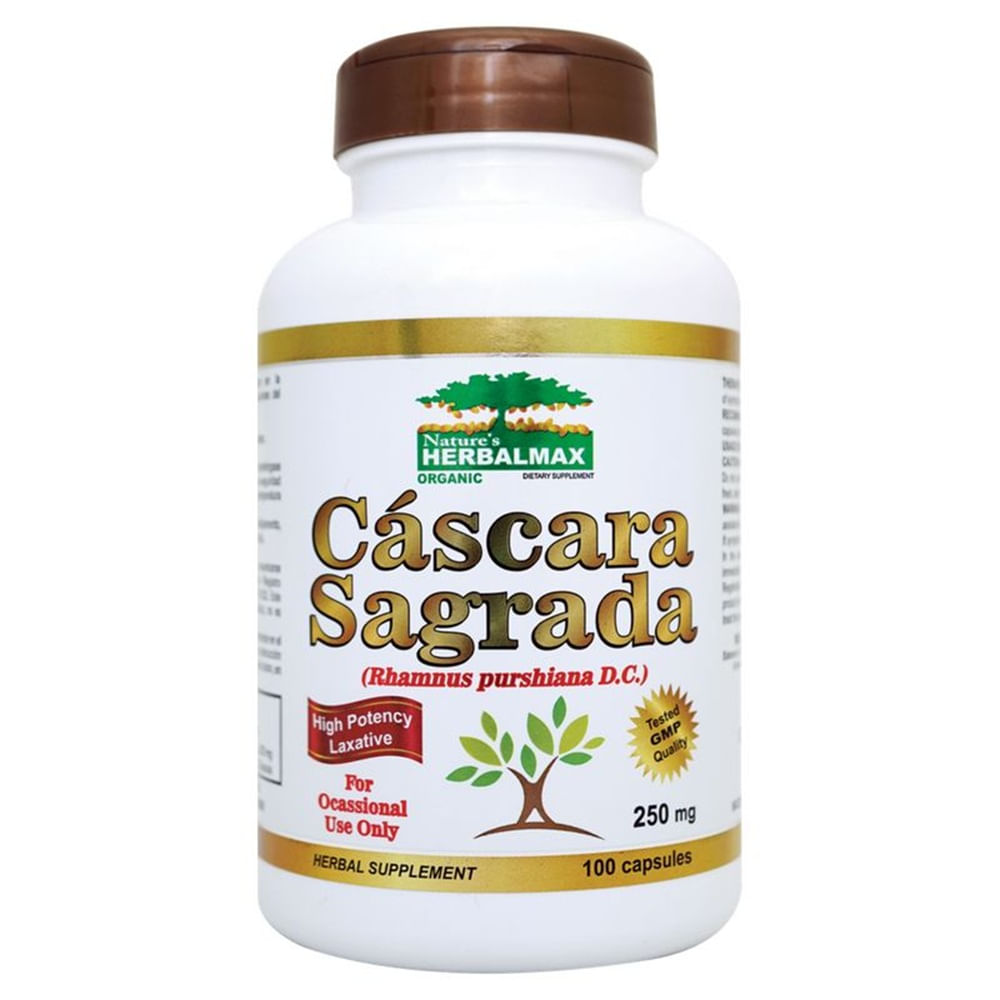 Cascara Sagrada 100 Capsulas Herbalmax | 250 Mg Cascara Sagrada 100 Capsulas Herbalmax | 250 Mg