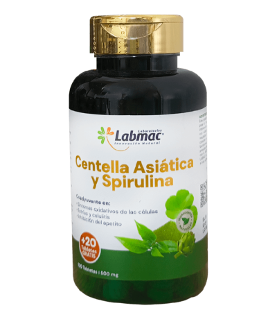 CENTELLA ASIATICA Y SPIRULINA 500MG TABLETAS X100+20 LABMAC