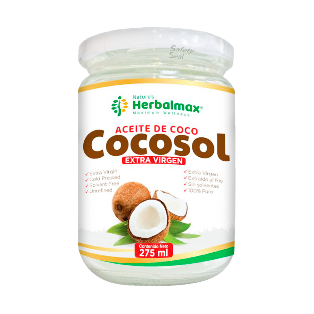 COCOSOL ACEITE DE COCO EXTRA VIRGEN 275ML NATURES HERBALMAX COCOSOL ACEITE DE COCO EXTRA VIRGEN 275ML NATURES HERBALMAX