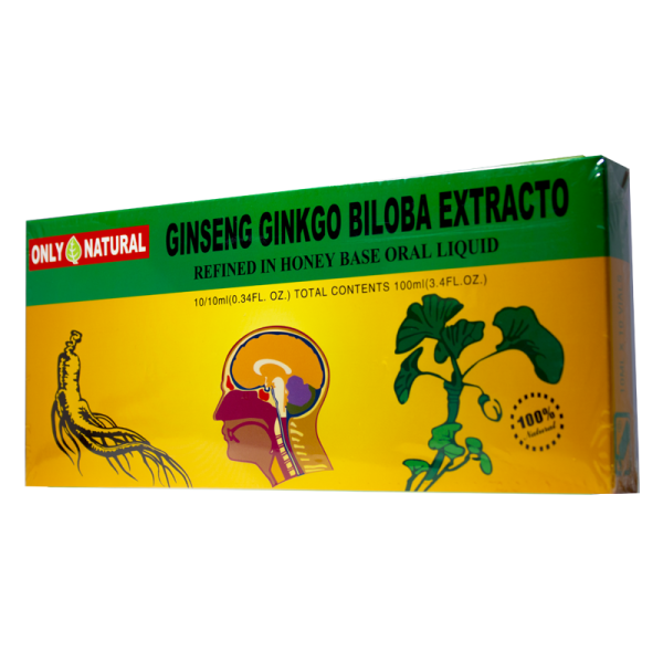 GINSENG GINKGO BILOBA EXTRACTO 10 ML AMP X 10 ONLY NATURAL