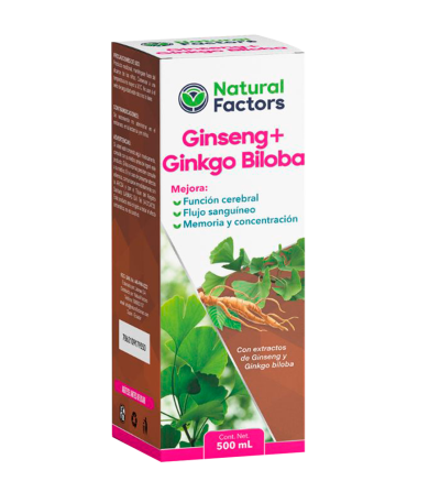 GINSENG + GINKGO BILOBA SOLUCION ORAL 500ML NATURAL FACTORS