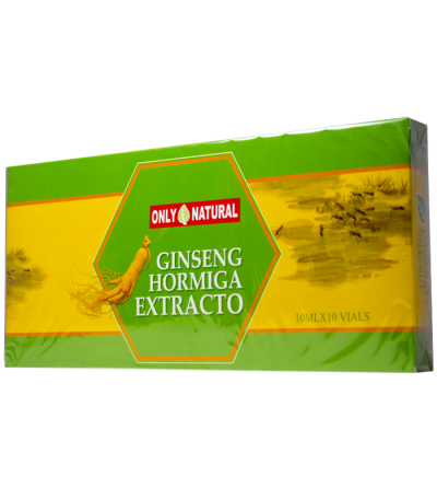 GINSENG HORMIGA EXTRACTO 10 ML AMP X 10 ONLY NATURAL