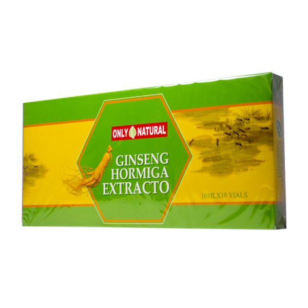 GINSENG HORMIGA EXTRACTO 10 ML AMP X 10 ONLY NATURAL