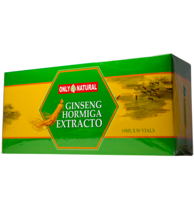 GINSENG HORMIGA EXTRACTO 10 ML AMP X 30 ONLY NATURAL