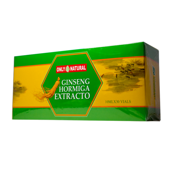 GINSENG HORMIGA EXTRACTO 10 ML AMP X 30 ONLY NATURAL