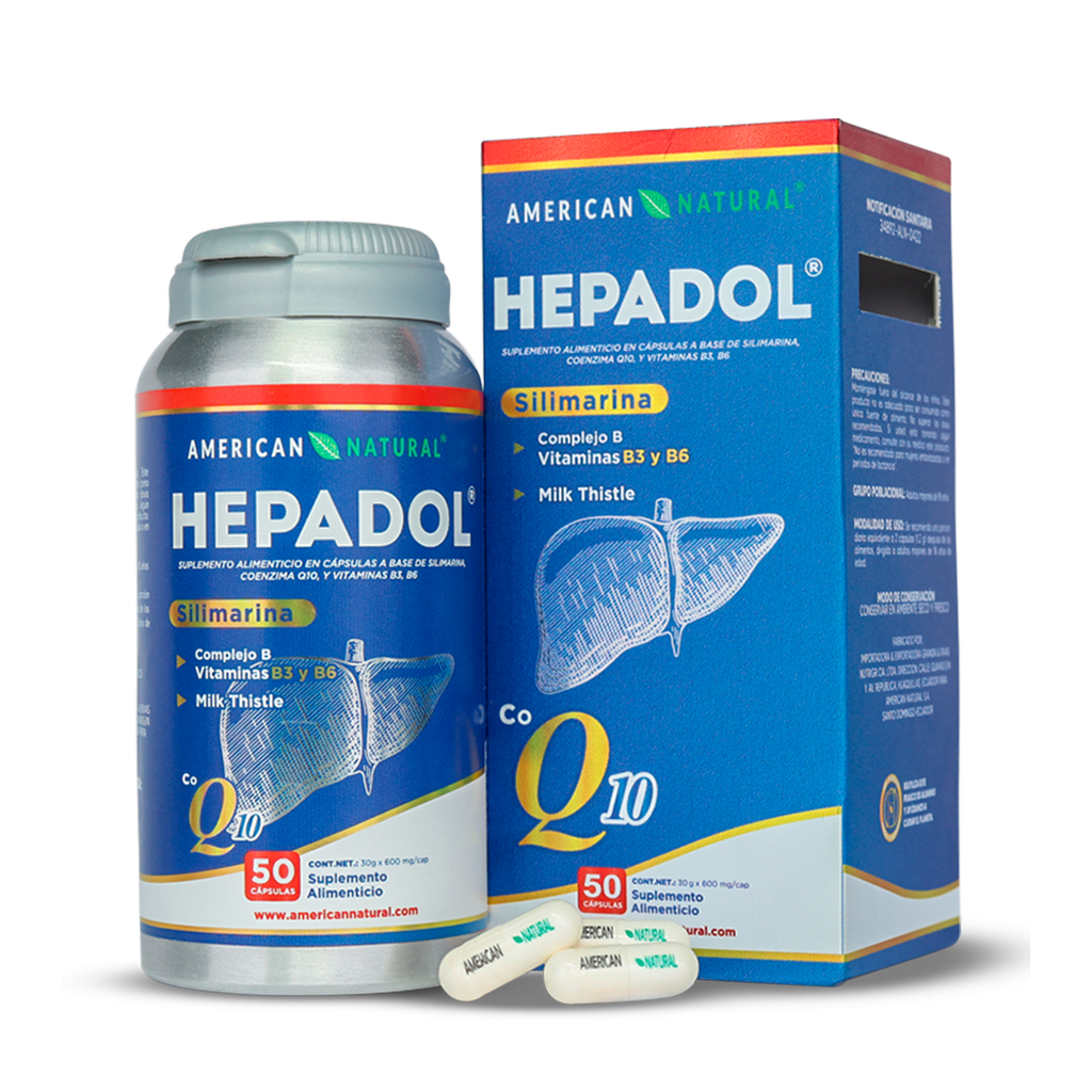 HEPADOL SILIMARINA + Q10 CAPSULAS X50 AMERICAN NATURAL HEPADOL SILIMARINA + Q10 CAPSULAS X50 AMERICAN NATURAL