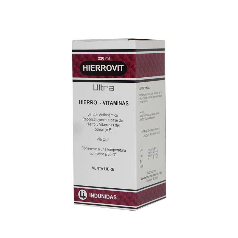HIERROVIT ULTRA JARABE 220 ML INDUNIDAS HIERROVIT ULTRA JARABE 220 ML INDUNIDAS