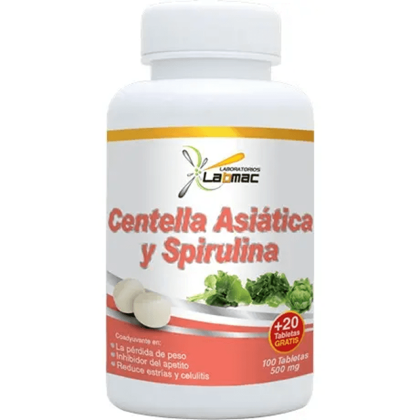 Labmac Centella Asiática Spirulina 120 Tabletas