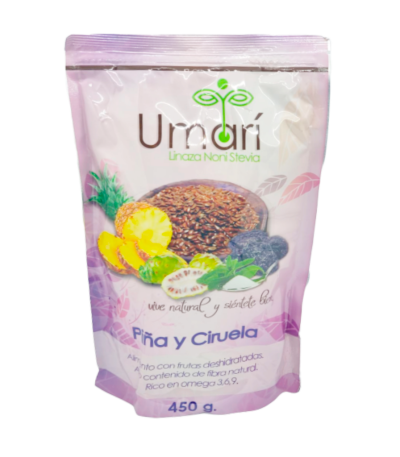 LINAZA NONI STEVIA CON PIÑA Y CIRUELA POLVO 450 G UMARI
