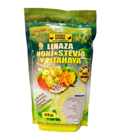 LINAZA NONI + STEVIA Y PITAHAYA POLVO 450GR ESSENCE NATURAL
