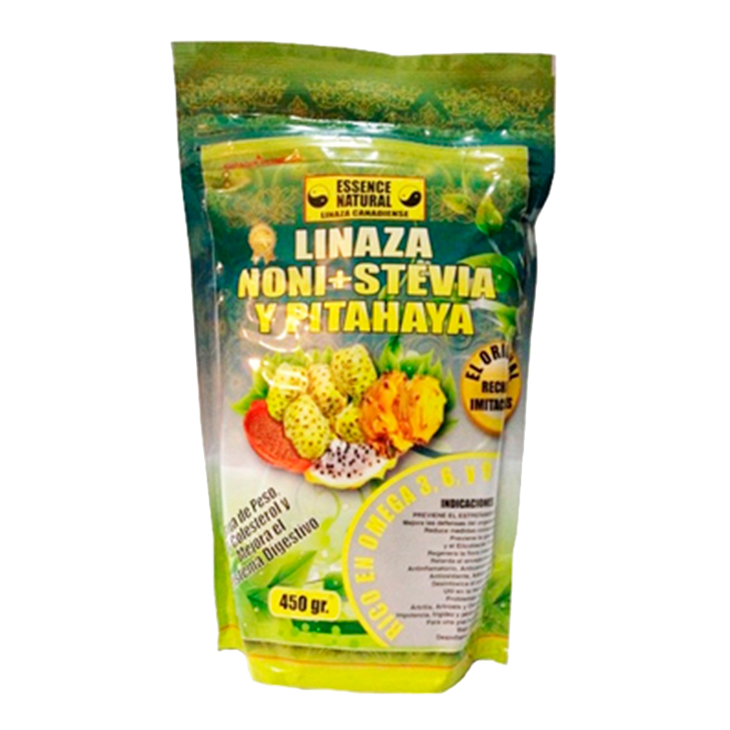 LINAZA NONI + STEVIA Y PITAHAYA POLVO 450GR ESSENCE NATURAL LINAZA NONI + STEVIA Y PITAHAYA POLVO 450GR ESSENCE NATURAL