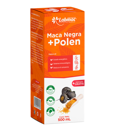 MACA NEGRA + POLEN JARABE DE 500ML LABMAC