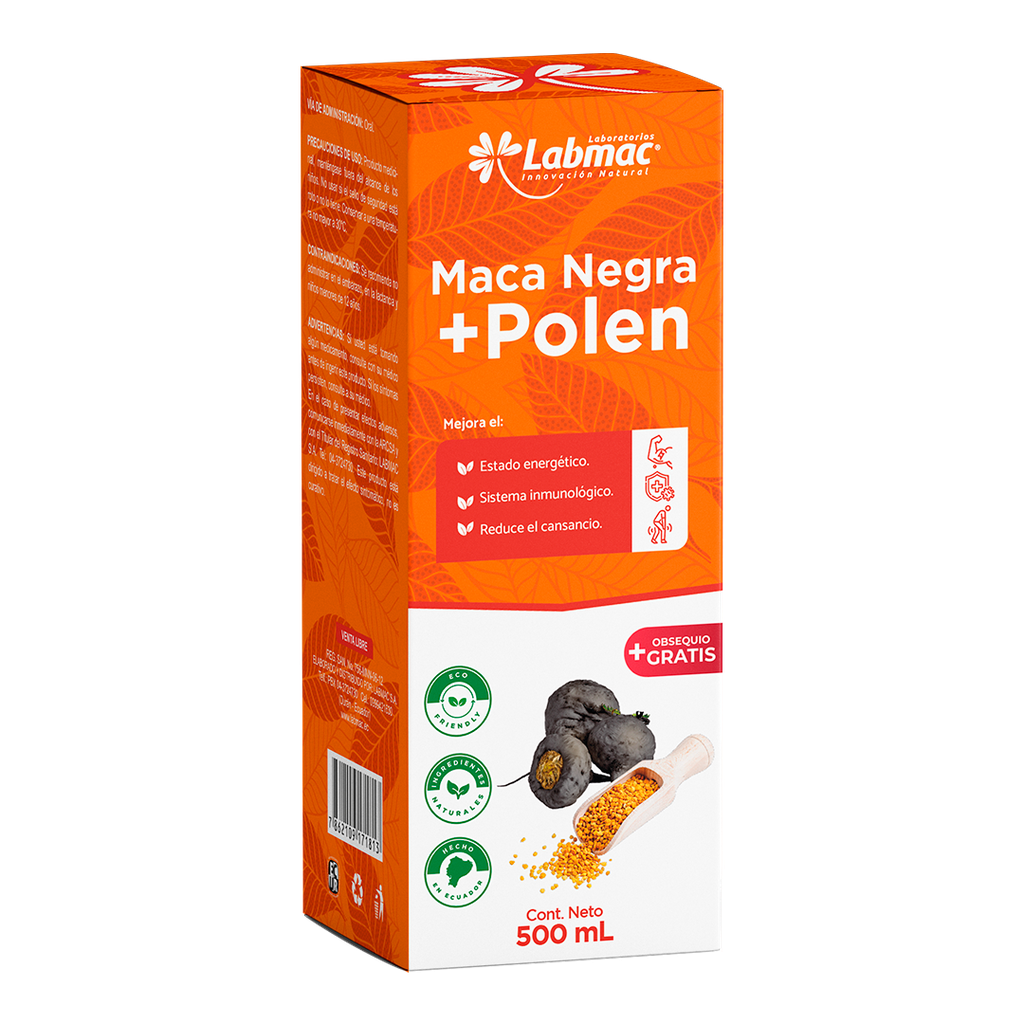 MACA NEGRA + POLEN JARABE DE 500ML LABMAC MACA NEGRA + POLEN JARABE DE 500ML LABMAC