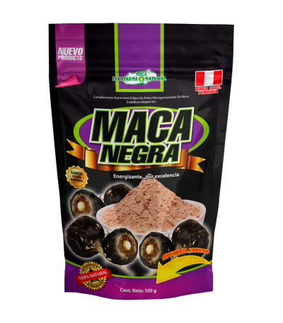 MACA NEGRA POLVO FUNDA 500GR MEGA ECUAFARMA