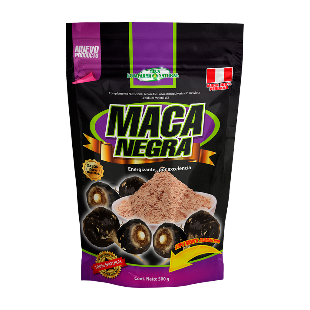 MACA NEGRA POLVO FUNDA 500GR MEGA ECUAFARMA MACA NEGRA POLVO FUNDA 500GR MEGA ECUAFARMA