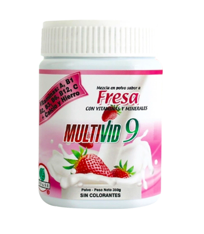MULTIVID 9 POLVO 350G SABOR FRESA RENASE