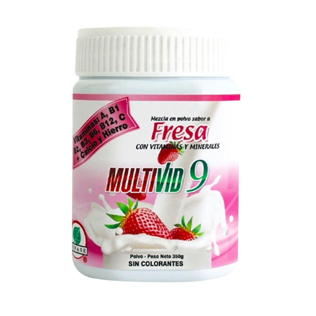 MULTIVID 9 POLVO 350G SABOR FRESA RENASE MULTIVID 9 POLVO 350G SABOR FRESA RENASE