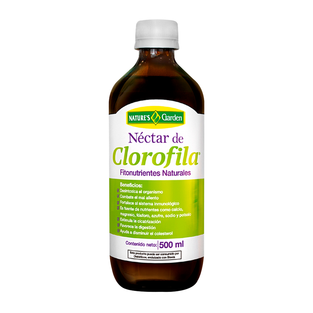 NECTAR DE CLOROFILA JARABE 500ML NATURES GARDEN NECTAR DE CLOROFILA JARABE 500ML NATURES GARDEN
