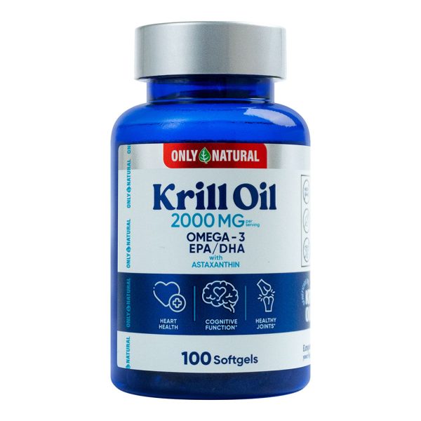 Only Natural Aceite de Krill 2000 mg Omega 3 EPA DHA 100 Cápsulas