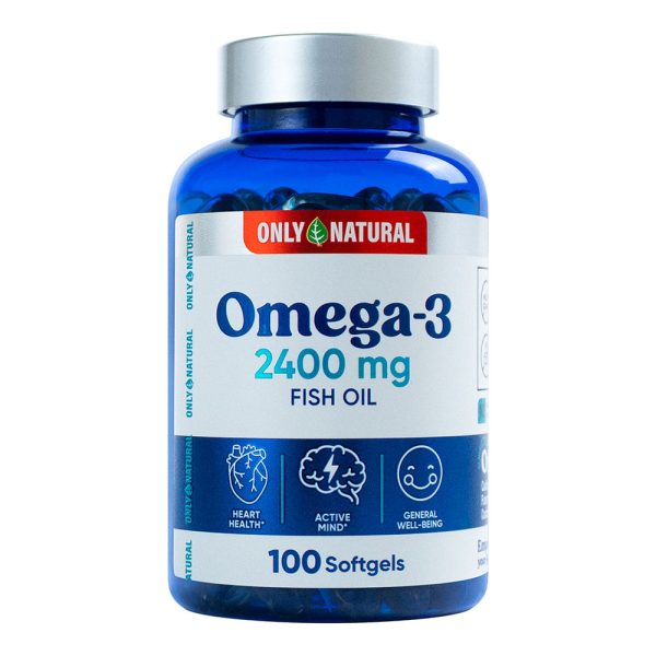 Only Natural Omega 3 2400 mg Aceite de Pescado 100 Softgels