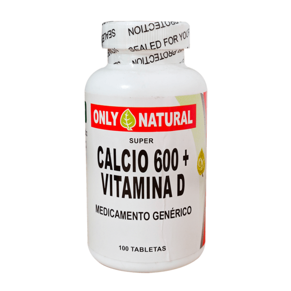 Only Natural Super Calcio 600+Vitamina D 100 tabletas