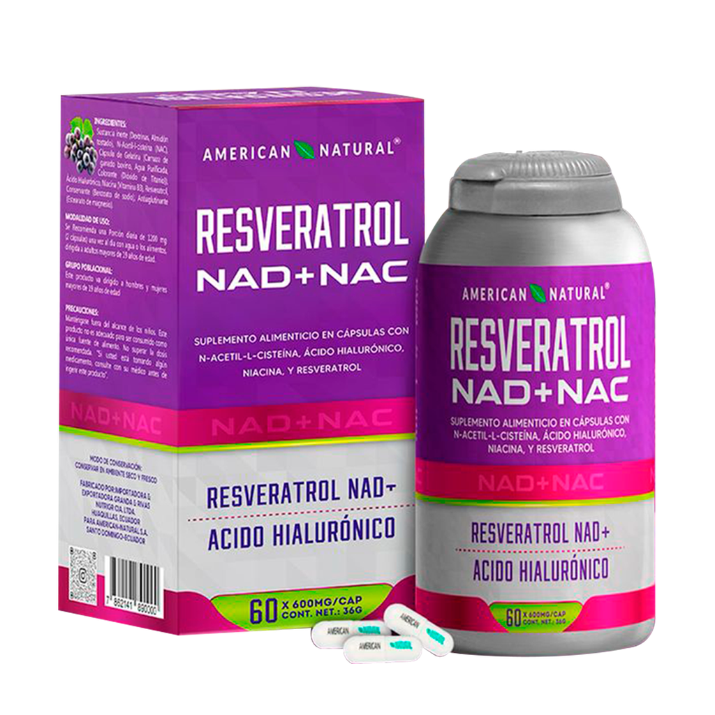RESVERATROL NAD + NAC CAPSULAS X60 AMERICAN NATURAL RESVERATROL NAD + NAC CAPSULAS X60 AMERICAN NATURAL